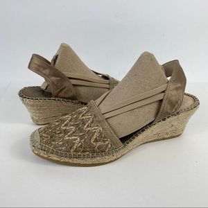Vidorreta Spain Womens EU 42 US 11.5 Sling-back  Natural Tan Wedge Espadrilles